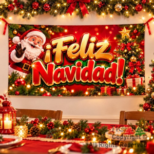 BANNER FELIZ NAVIDAD 1,80 X 1,20 MTS